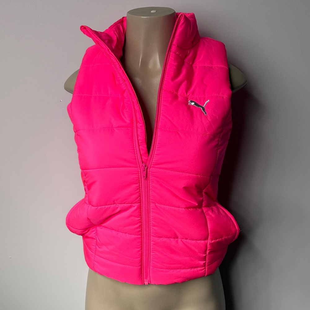Puma Women's Hot Pink Quilted Puffer Vest